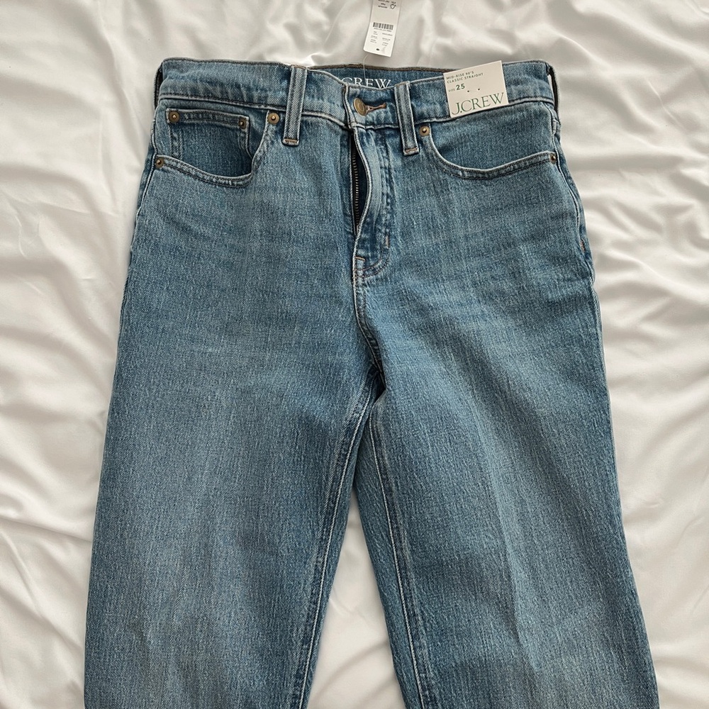 NWT JCrew mid-rise 90s classic straight leg jeans size 25